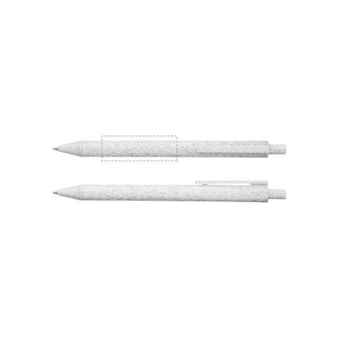 Eco-friendly, blue ink ballpoint pen made of 50% PP and 50% wheat straw. The barrel, clip and push button are made of the same material and the entire pen has a stylish single-colour design. Partly biodegradable.