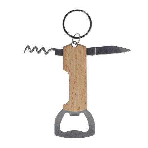 Can't decide between wine or beer? This eco-friendly keychain has you covered with a bamboo wine and bottle opener housed in a natural bamboo body. Perfect for both wine lovers and beer enthusiasts, its compact and convenient design makes opening your favorite drinks easy wherever you are. 