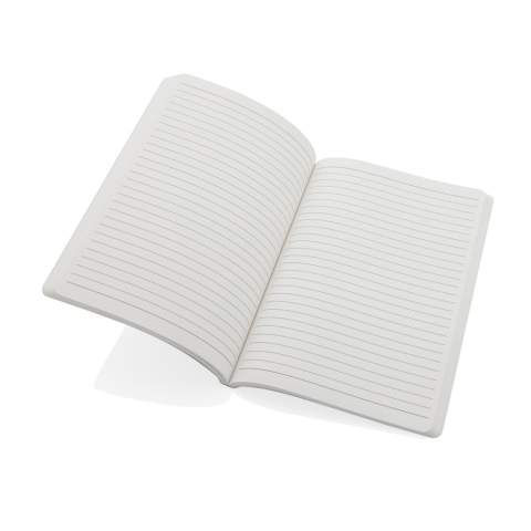 This Impact collection stone paper notebook is made of tree-free paper! Stone paper consists mainly of mineral powder (80%) bound with (20%) of non-toxic HDPE (a clean plastic). Zero water or bleach is used during production, which is the case during the production of traditional wood pulp paper. Traditional wood pulp paper uses around 2770 litres of water and around 18 trees. This beautiful A5 stone paper notebook uses zero! Soft to the touch and velvety paper for ultra-smooth writing. 64 sheets/128 pages of 170 gm/m2 white coloured lined stone paper. The cover is also made entirely of stone paper to save water. With the focus on water, 2% of proceeds of each sold Impact product will be donated to Water.org.<br /><br />NotebookFormat: A5<br />NumberOfPages: 128<br />PaperRulingLayout: Lined pages