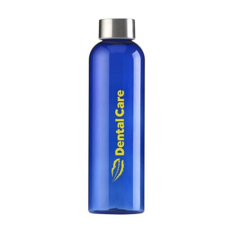 Transparantgekleurde waterfles van PCTG SK kunststof. Met RVS schroefdop. Het slanke design valt direct op en ligt bijzonder prettig in de hand. Lekvrij. Niet vaatwasserbestendig. Inhoud 650 ml.