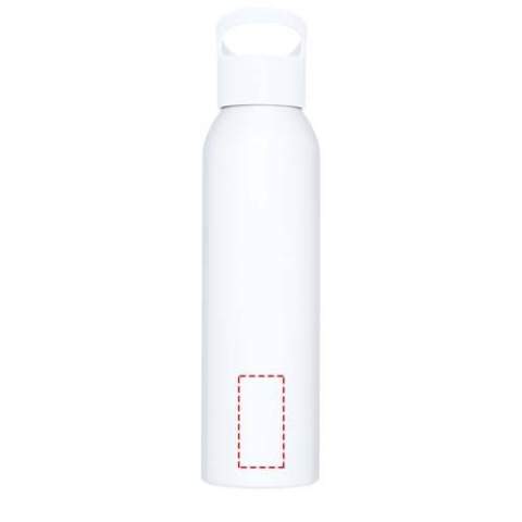 Die auffällige Sky Sportflasche besteht aus Aluminium, einem leichten und dennoch robusten Material. Der Schraubverschluss sorgt dafür, dass sich der Deckel reibungslos öffnen und schließen lässt, und der integrierte Griff erleichtert das Tragen. Die Wasserflasche ist einwandig und fasst bis zu 650 ml. Praktisch ist auch, dass die Sky in die Seitentasche der meisten Rucksäcke und in die meisten Getränkehalter im Auto passt.