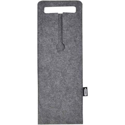 Sac à vin en feutrine recyclée certifiée GRS, douce et durable, au design épuré et muni de poignées pour faciliter le transport. Capacité : 75 cl.