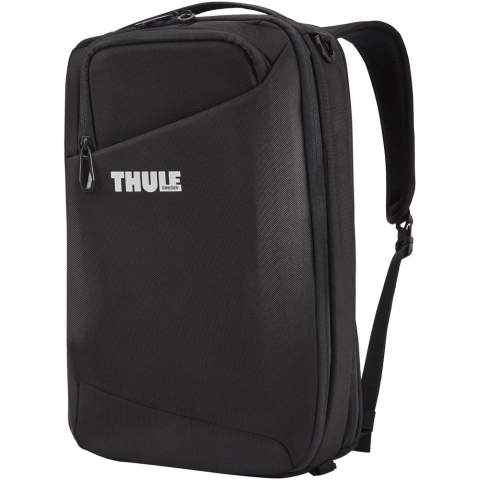 Une sacoche écologique 2-en-1 qui se transforme en sac à dos pour faciliter vos voyages d'affaires. Comprend des poches conçues pour un MacBook® de 16" ou un PC de 15,6" et une tablette de 10,5". Plusieurs poches d'organisation internes pour sécuriser le contenu en mode sacoche ou sac à dos, et une bandoulière amovible et rembourrée pour le transporter confortablement en mode sacoche. Fabriqué en polyester 1680 recyclé 100 % avec fermeture zippée YKK.