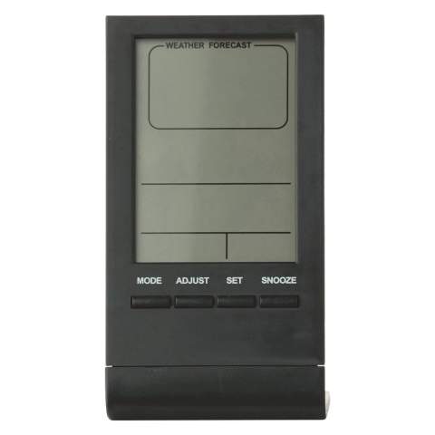 Blijf altijd op de hoogte van het weer met dit elektronische weerstation. LCD display waarop thermometer (C&amp;F), hygrometer, barometer, tijd, maanstand en kalender worden weergegeven. Het weerstation beschikt over een alarmfunctie. Wordt geleverd inclusief batterijen.