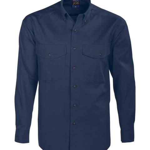• buttondown kraag<br />• twee ruime borstzakken<br />• lussen onder de borstzakken <br />• manchetten zijn aanpasbaar met twee knopen<br />• dubbele stoffering op de schouders <br />• twee rugplooien<br />• optimale bewegingsvrijheid