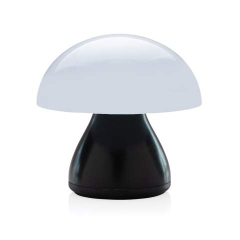 Trendy re-chargeable and portable table lamp that will look good both on your desk or in your living room. Made with RCS certified recycled ABS and RCS certified recycled aluminum. Total recycled content: 84% based on total item weight. RCS certification ensures a completely certified supply chain of the recycled materials. The table lamp will operate up 18 hours on one single charge and can be re-charged in 2 hours. With two modes (warm light and white light) that can be adjusted by touching the top of the lamp.  Rechargeable via USB-C. Packed in FSC® mix packaging. IPX 4 waterproof.<br /><br />PowerbankCapacity: 900<br />Lightsource: LED<br />PVC free: true