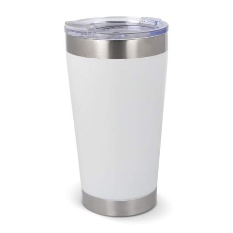 Wir präsentieren 'Cango', unseren 500ml T-ceramic-becher mit Deckel. Genießen Sie Ihre Getränke auch unterwegs in dieser stilvollen und praktischen Lösung. Die keramische Innenausstattung bietet zahlreiche Vorteile, darunter eine einfache Reinigung, die Beseitigung von Geruchs- und Geschmacksrückständen nach dem Waschen und eine hervorragende Wärmedämmung. Hergestellt aus 90 % recyceltem, nicht verbrauchtem Edelstahl.