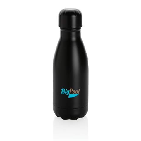 Verhoog uw dagelijkse waterinname met deze unikleur vacuüm geïsoleerde roestvrijstalen fles. De fles houdt gekoelde dranken maximaal 15 uur koud en warme dranken maximaal 5 uur warm. Met een basis die in de meeste bekerhouders past, houdt deze slank uitziende waterfles je overal onderweg gehydrateerd. Met een capaciteit van 260ml ideaal voor kinderen om of in je tas te gooien.<br /><br />HoursHot: 5<br />HoursCold: 15