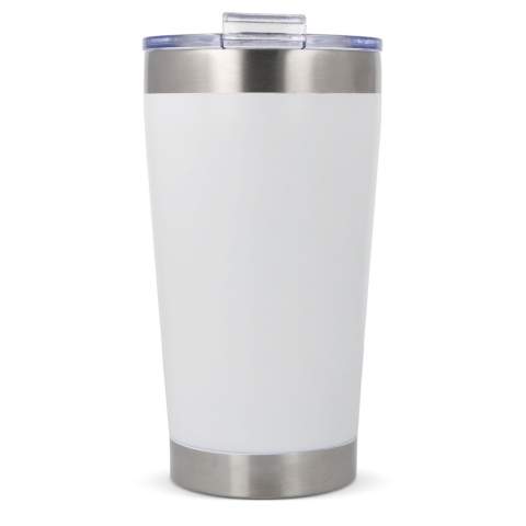 Wir präsentieren 'Cango', unseren 500ml T-ceramic-becher mit Deckel. Genießen Sie Ihre Getränke auch unterwegs in dieser stilvollen und praktischen Lösung. Die keramische Innenausstattung bietet zahlreiche Vorteile, darunter eine einfache Reinigung, die Beseitigung von Geruchs- und Geschmacksrückständen nach dem Waschen und eine hervorragende Wärmedämmung. Hergestellt aus 90 % recyceltem, nicht verbrauchtem Edelstahl.