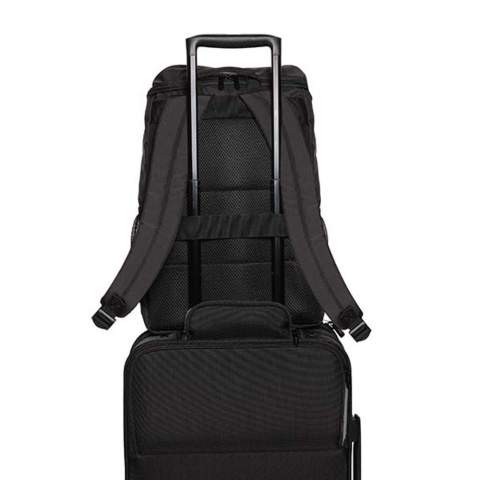 This modern & minimalist recycled polyester laptop backpack accompanies you on every commute through the professional landscape. With deep vertical front pockets and a neat easy wide open zipped lid that reveals a roomy interior complete with sections for both a laptop and an iPad. Includes RFID protected pockets inside. With AWARE™ tracer that validates the genuine use of recycled materials. Each bag has reused 21.4 PET bottles. 2% of proceeds of each Aware™ product sold will be donated to Water.org. PVC free.<br /><br />FitsLaptopTabletSizeInches: 15.6<br />PVC free: true