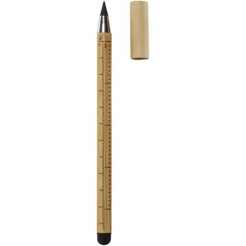 The Mezuri inkless pen is made of bamboo and has a ruler printed on the barrel (up to 11.3 cm). This pen does not require ink cartridges or refill. The pen's graphite tip is designed to leave visible traces as it makes contact with the writing surface. Choosing a pen made of bamboo promotes making more sustainable choices, and encourages the use of renewable materials. Writing length: 1500 metres. Nib size: 0.5 mm.