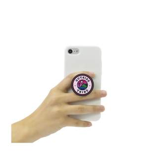 The PopSocket® is a handy multifunctional telephone accessory. With new swappable plastic PopGrip and swappable PopTop. This PopGrip is compatible with wireless charging thanks to the easy removal of the PopTop. Includes imprint of any desired design in full colour. Attach this item to the back of your phone with the 3M adhesive strip and use the handy functions; comfortable grip for better hold, functional stand and selfie-holder. Can be placed in 2 different pop-up positions and flexible so you can position the smartphone any way you like. The PopSocket® is easy to remove and can be reused up to 10 times. Suitable for all commonly used types of smartphones, iPhones and other devices. Light-weight and also handy for rolling up your earphone cables. Read the supplied instructions for optimal use and maintenance of the PopSocket®. 
Extra info regarding delivery time: 60 - 2,500 units: 1 week | 2,500 - 5,000 units: 2 weeks. More than 5,000 units, price and delivery time upon request. PopSockets® are only available with an imprint.