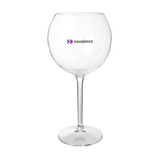 Plastic Gin-Tonic glass of the HappyGlass brand. This glass has a beautiful balloon chalice so that the traditional Gin Tonic can be served perfectly. Made from clear, transparent BPA-free Tritan copolyester plastic. Virtually unbreakable and lightweight. Well suited for use on (sports) events, festivals and concerts where often there is a glass ban. This quality glass is suitable for multiple use. Capacity 630 ml.