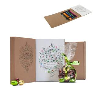 Letterbox with Color Book for Adults and Belgian Chocolats Eggs Letterbox with Color Book for Adults and Belgian Chocolats Eggs