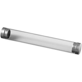 Tube de stylo à cylindre transparent avec bouchons de mousse matelassée des deux côtés pour une stabilité et une protection supplémentaire. Pour 1 stylo.