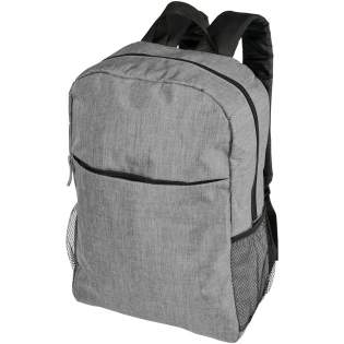 Features a large zippered main compartment with a 15" laptop sleeve and a front zippered compartment for quick access to mobile devices. Comes with convenient padded shoulder straps, grab handle and mesh water bottle pockets. There may be minor variations in the colour of the actual product due to the nature of the fabric dyes, weaves, and printing. Capacity: 18 L.