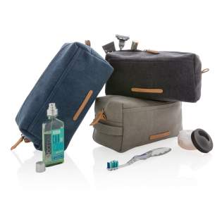 This natural and durable canvas travel Kit is great for use as a shaving, toiletry and utility kit that fits easily into carry-on luggage. PVC free.