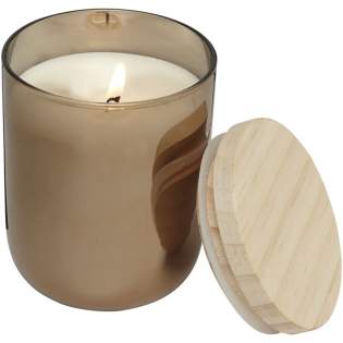 Améliorez n’importe quelle pièce avec la lumière relaxante d’une bougie. Support pour bougie en verre Lani avec couvercle en bois Présentée dans une boîte cadeau Seasons.