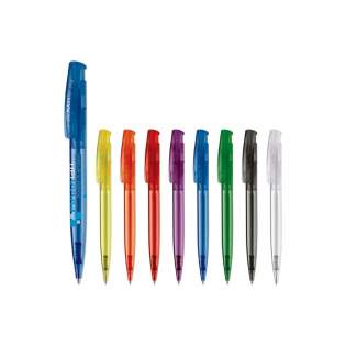 Toppoint design balpen, geproduceerd in Duitsland. Deze pen bevat een blauwschrijvende Jumbo vulling voor 4,5km schrijfplezier en heeft transparante onderdelen.