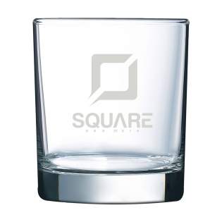 Versatile drinking glass made from high-quality materials. A striking design with practical solid base. Suitable for serving water, juices, whiskey or other alcoholic drinks. Capacity 300 ml.
