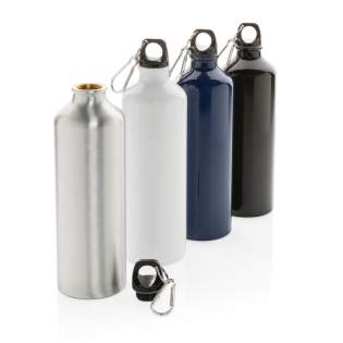 Bouteille XL de 750 ml en aluminium pour les activités de plein air ou le sport. Fixez-la à n'importe quel sac à dos grâce au mousqueton pratique. Pour l'eau froide uniquement. Sans BPA.