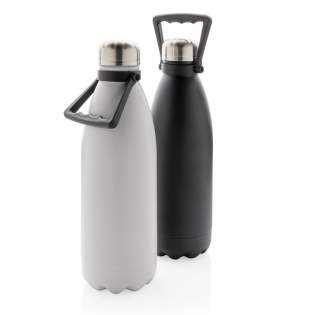 Take your favorite drinks everywhere in this large double wall stainless steel bottle. With its large capacity of 1.5 litre, you are assured to have plenty to drink and the bottle keeps your beverages hot for 5 hours or cold for 15 hours. The bottle has a beautiful powder coated finish and a convenient handle for easy carrying.