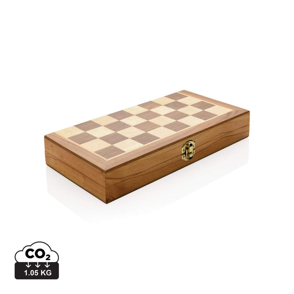 Wetenschap aangenaam Ja Luxe houten opvouwbare schaakset - FDS Promotions