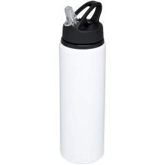 Single-walled aluminium bottle screw-on lid with a flip-top drinking spout. The lid features a handle for easy carrying. BPA free. Volume capacity is 800 ml.