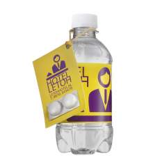 Papier Visitenkarte mit 2 Pfefferminz für eine Wasserflasche, kann mit allen Flaschen kombiniert werden