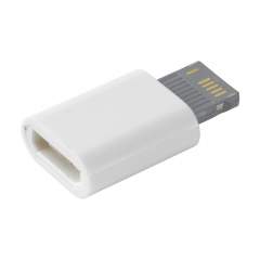 Plug-in connector from micro-USB to iOs. Ideal as an extension for standard micro-USB cables.