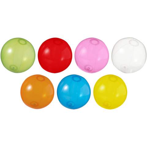 Einfarbiger, transparenter und aufblasbarer Wasserball. Im aufgeblasenen Zustand hat der Wasserball einen Durchmesser von ca. 25 cm, im unbefüllten Zustand sind es ca. 35 cm. Der erforderliche Warnhinweis ist um das Sicherheitsventil herum aufgedruckt. Große Werbeanbringungsfläche auf den Segmenten für maximale Sichtbarkeit des Logos. Entspricht EN-71, REACH und POP.