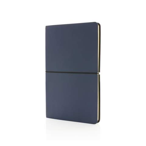 Dieses moderne Luxus-A5-Notebook ist unglaublich weich und edel. Es verfügt über 96 Blatt/192 Seiten mit 80gr /m² cremefarbenem liniertem Papier für Ihre Ideen und Gedanken. Das weiche, strapazierfähige PU-Cover mit schlichtem, schwarzem, elastischem, horizontalem Verschluss. Ideal für den Alltag und auf Reisen.