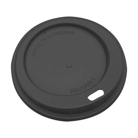 Wiederverwendbarer Kaffeebecher-to-go aus PP-Kunststoff. Der Deckel hat eine Trinköffnung. 
Praktisch für unterwegs. BPA-frei. Fassungsvermögen: 300 ml. Made in Germany.