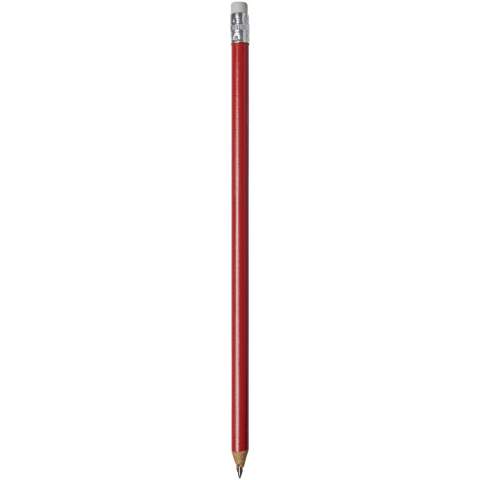 Wooden pencil with coloured pencil and white eraser. Unsharpened.