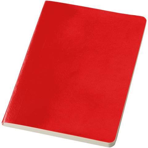 A5 formaat notitieboek met gelijmde rug en 80 pagina's van 70 gram gelinieerd papier.