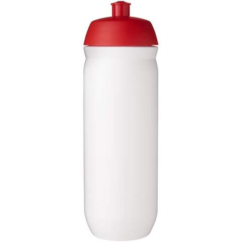 Single-walled sport bottle with a screw-fix pull-up lid. Made from flexible MDPE plastic, this squeezy bottle is perfect for sporting environments. Volume capacity is 750 ml. Contact us for additional colour combinations. Made in the UK.