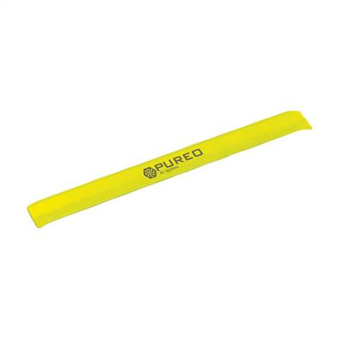 Plastic reflective snap wrap armband. For promotional use.
