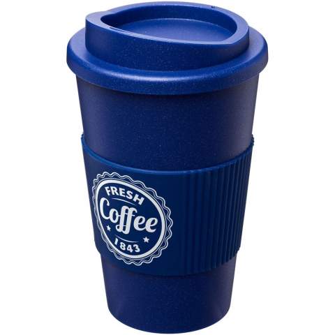 Double-wall insulated tumbler with twist-on spill-proof lid and silicone grip. Tumbler features an eye-catching sparkle effect on the body and lid. Volume capacity is 350 ml. Mug is fully recyclable. Mix and match colours to create your perfect mug. Made in the UK. Packed in a home-compostable bag. BPA-free.