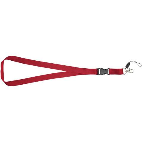 Sagan lanyard with detachable buckle, phone holder.The multi-function lanyard offering a detachable buckle, hook clip and a phone holder. In a wide range of colours with impressive logo sizes the most complete offering available.