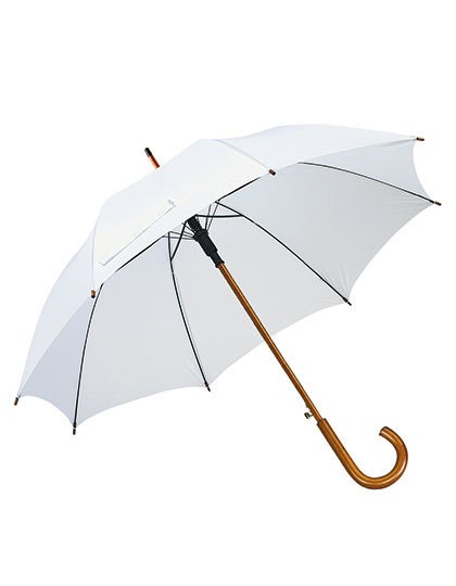 L-merch - Automatic Umbrella With Wooden Handle Tango - White