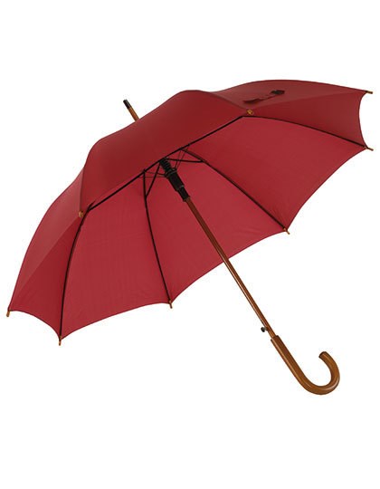 L-merch - Automatic Umbrella With Wooden Handle Tango - bordeaux