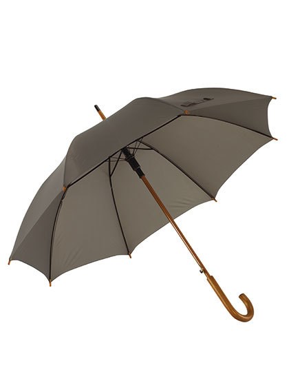 L-merch - Automatic Umbrella With Wooden Handle Tango - Grey