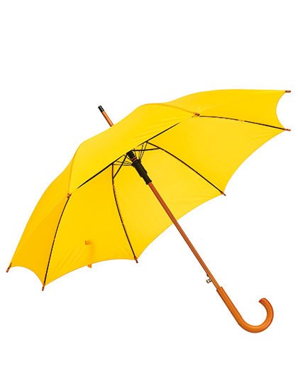 L-merch - Automatic Umbrella With Wooden Handle Tango - Yellow