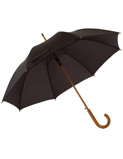 L-merch - Automatic Umbrella With Wooden Handle Tango - Black