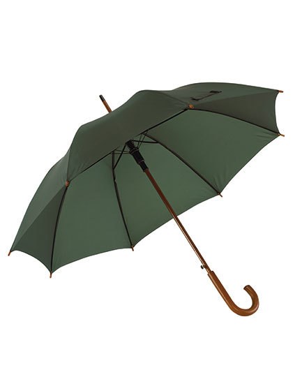 L-merch - Automatic Umbrella With Wooden Handle Tango - Dark Green