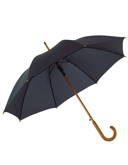 L-merch - Automatic Umbrella With Wooden Handle Tango - Dark Blue