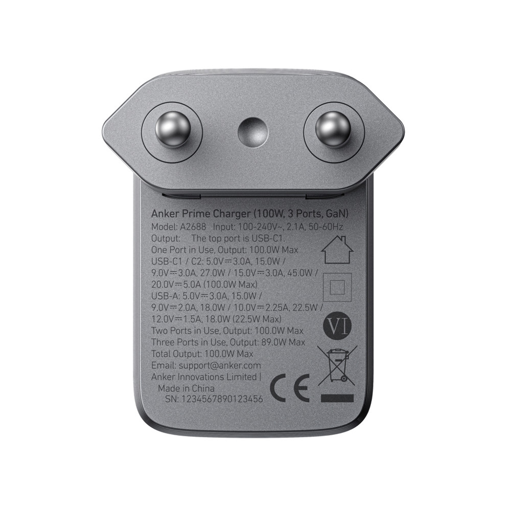 Anker Prime-oplader (100 W, 3 poorten, GaN)