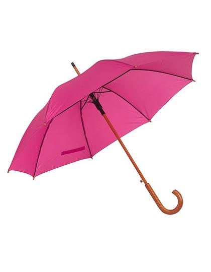 L-merch - Automatic Umbrella With Wooden Handle Tango - Dark Pink
