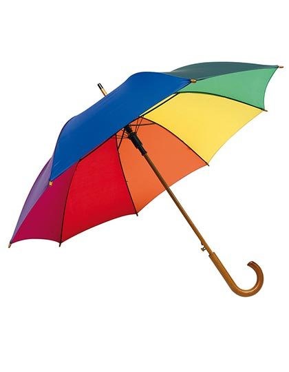 L-merch - Automatic Umbrella With Wooden Handle Tango - Rainbow