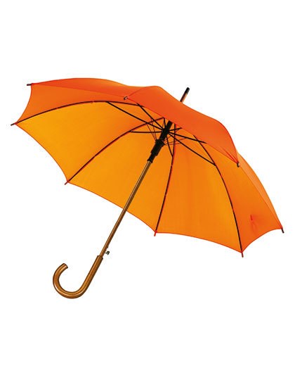L-merch - Automatic Umbrella With Wooden Handle Tango - Orange